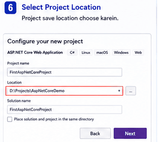 Select Project Save Location