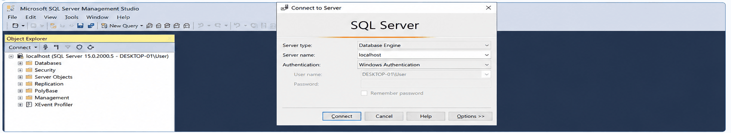 Connect to SQL Server 2019 using SQL Server Management Studio
